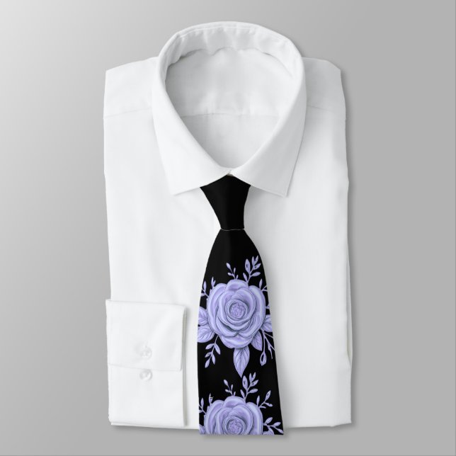 FLORAL BLUE Tie (Tied)