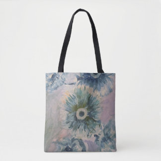 Floral Blue Tote Bag