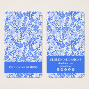 Floral Blue White Earring Jewellery Display Card