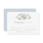 Floral Blue White Hydrangea Wedding RSVP