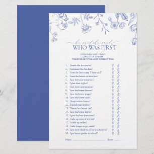 Floral Blue & White Victorian Bridal Shower Game