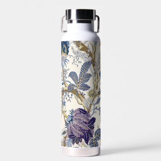 Floral Blue White Water Bottle