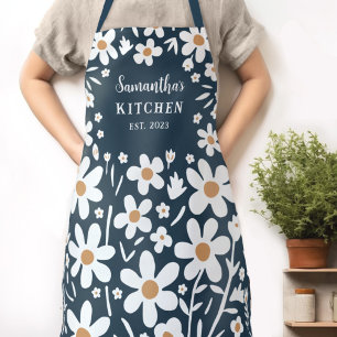 Floral Blue Women's Apron