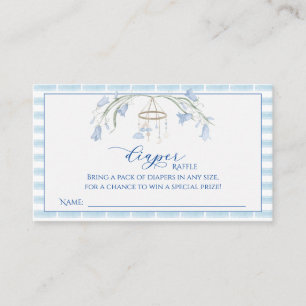 Floral Bluebell Celestial Baby Shower Diaper Raffl Enclosure Card