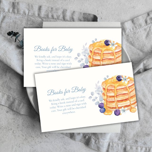 Floral Blueberry Pancake Brunch Books Baby Shower Enclosure Card (Floral Blueberry Pancake Brunch Books Baby Shower Enclosure Card)