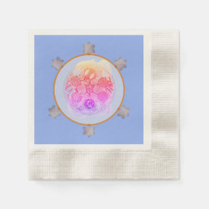 Floral Blues Abstract Passover Seder Plate   Napkin