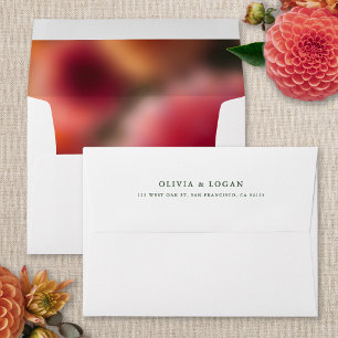 Floral Blur Modern Elegant Summer Autumn Wedding Envelope