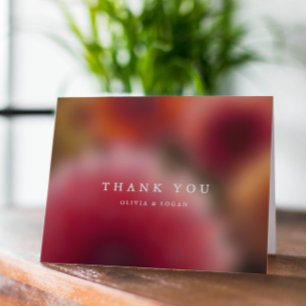 Floral Blur Modern Elegant Summer Autumn Wedding Thank You Card