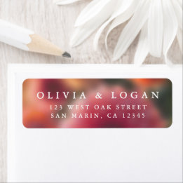 Floral Blur Modern Elegant Wedding Return Address