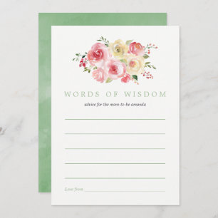 Floral Blush and Sage Baby Shower Advice for Mum Invitation