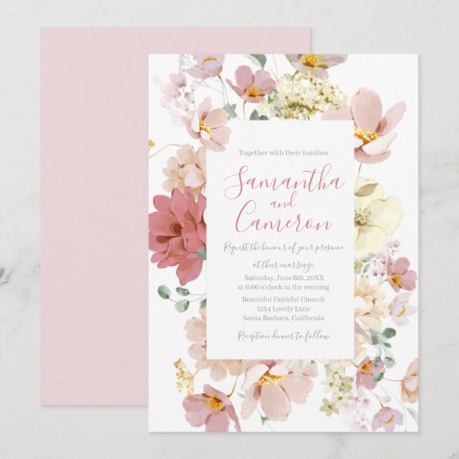 Floral Blush Greenery Wedding (Front/Back)