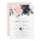 Floral Blush Navy Elegant Bridal Shower Invitation