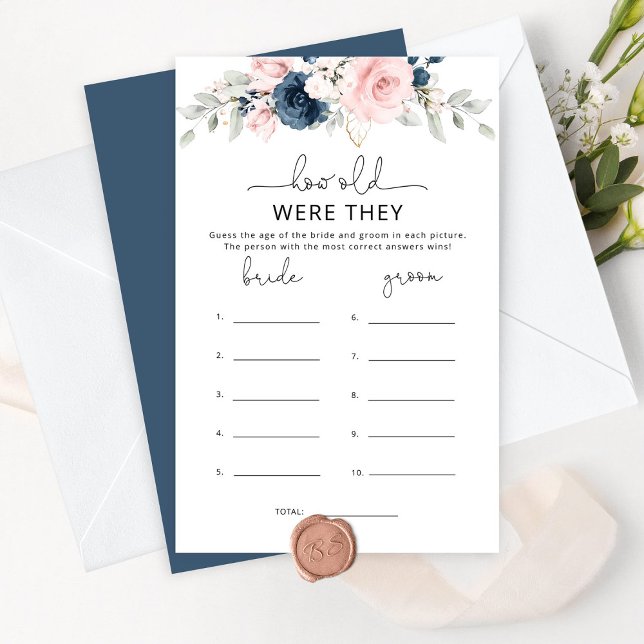 Floral blush navy How old were they bridal game (Creator Uploaded)