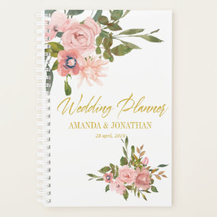 Floral Blush Pink and Gold Wedding Planner