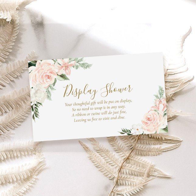 Floral Blush Pink Bridal Display Shower Enclosure Card (Creator Uploaded)