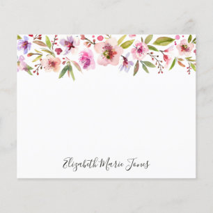 Floral Blush Pink Cherry Blossoms Budget Notecard