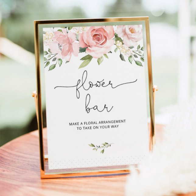 Floral blush pink Flower bar Poster (Creator Uploaded)