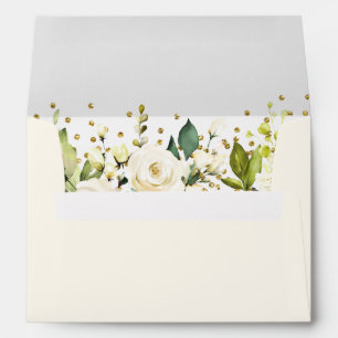 Floral Blush Pink Gold Confetti Envelope