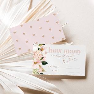 Floral blush pink gold guess how many candies enclosure card