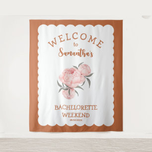 Floral Blush Pink Terracotta desert Bachelorette  Tapestry