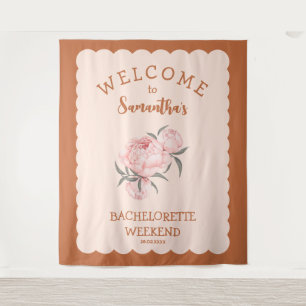 Floral Blush Pink Terracotta desert Bachelorette  Tapestry