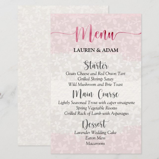 Floral Blush Pink Watercolor (Front/Back)