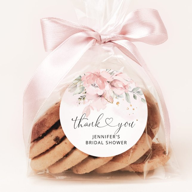 Floral blush roses bridal shower favour tag (Creator Uploaded)