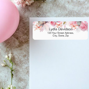 Floral Blush Roses Return Address