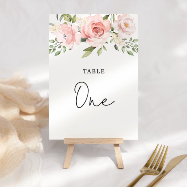 Floral blush roses table number (Creator Uploaded)