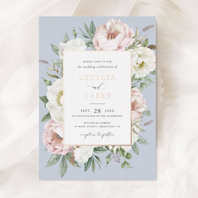 Floral Blush White Peony Elegant Rose Foil Wedding (Creator Uploaded)
