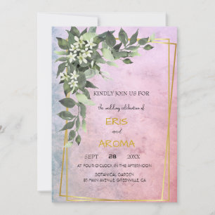 Floral Blush White Peony Frame Elegant pink paint  Invitation