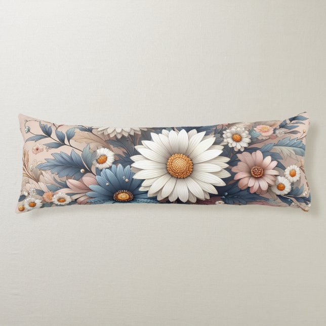 Floral Body Pillow | Cosy Boho Bedroom Bliss (Front)