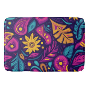 Floral Boho Abstract colourful 5 Bath Mat