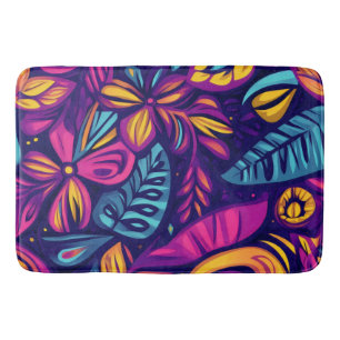Floral Boho Abstract colourful 7 Bath Mat