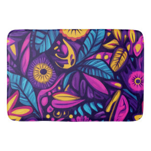 Floral Boho Abstract colourful 9 Bath Mat