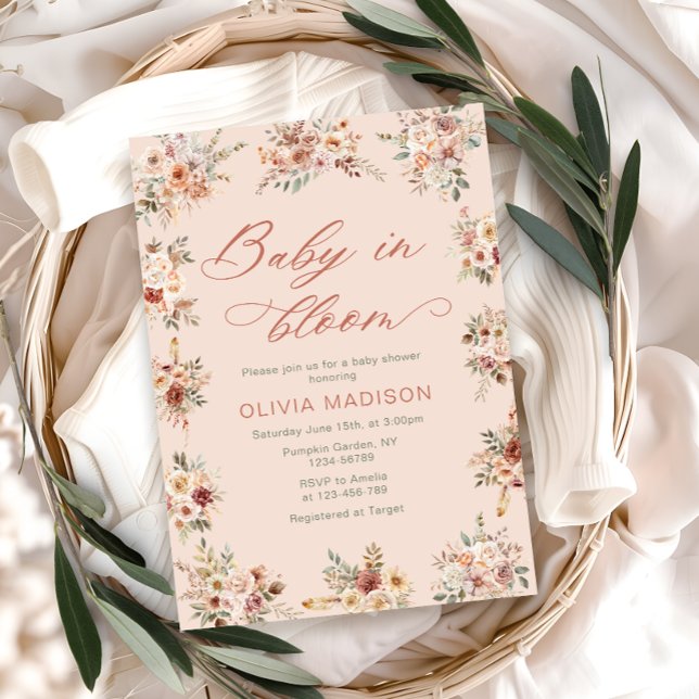 Floral Boho Baby Shower Invitation (Creator Uploaded)