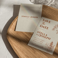 Floral Boho Beige Terracotta Herbal Modern Wedding