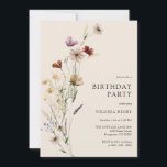 Floral Boho Birthday Invitation<br><div class="desc">This stylish & elegant birthday invitation features gorgeous hand-painted watercolor wildflowers arranged as a lovely bouquet that's perfect for spring,  summer,  fall,  and winter weddings. Find matching items in the Boho Wildflower Wedding Collection.</div>
