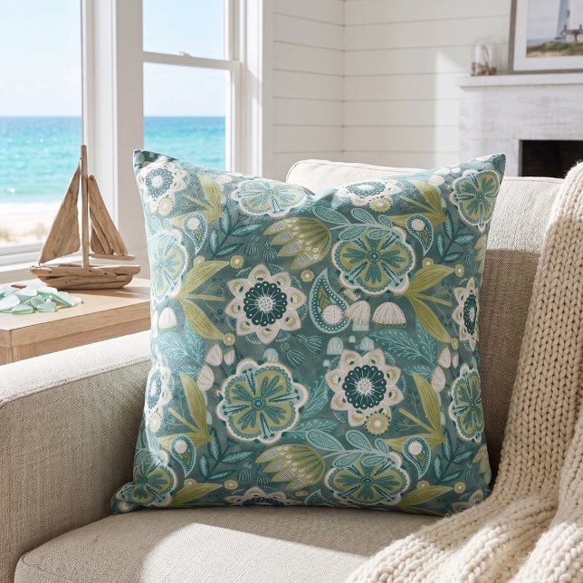 Floral Boho Botanical Pattern Cushion (Creator Uploaded)