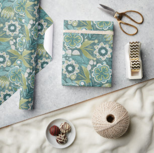 Floral Boho Botanical Pattern Wrapping Paper
