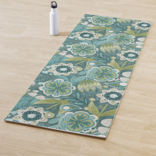 Floral Boho Botanical Pattern Yoga Mat