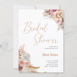 Floral Boho Bridal Shower Invitation