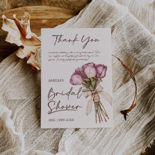 Floral Boho Bridal Shower Thank You Card