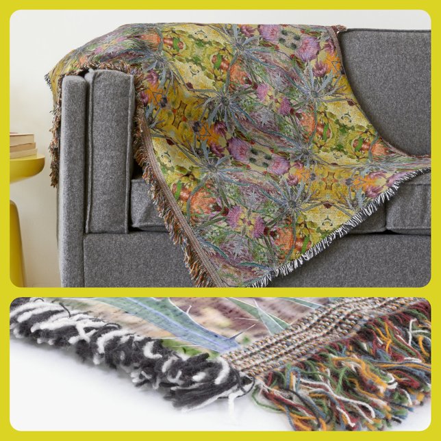 Floral Boho Chic Thistle Pastel Throw Blanket (Creator Uploaded)
