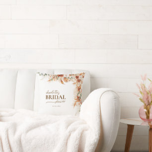 Floral Boho chic Wedding & Bridal Shower Gift Cushion