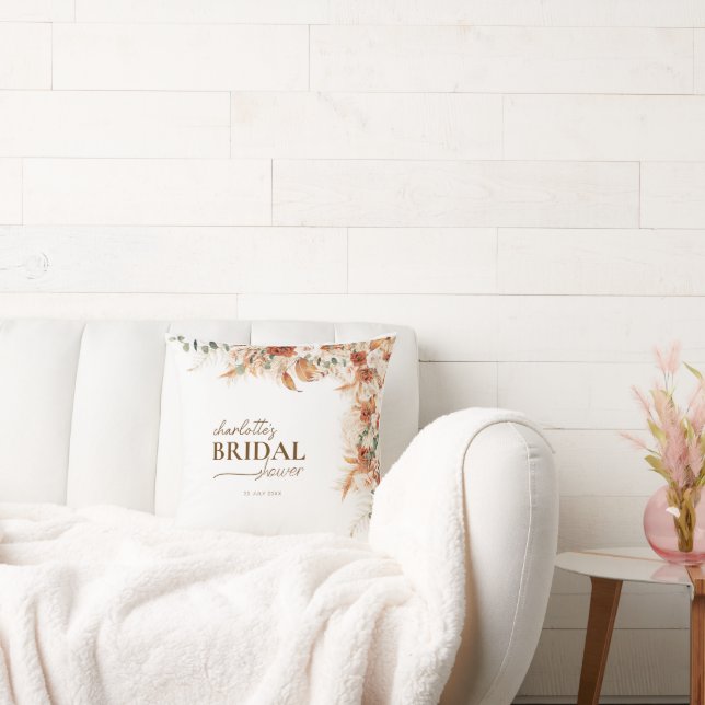 Floral Boho chic Wedding & Bridal Shower Gift Cushion (Couch)