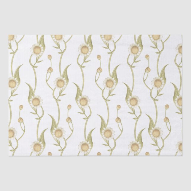 Floral Boho Daisy Chain Pattern Decopage  Tissue Paper (Front)