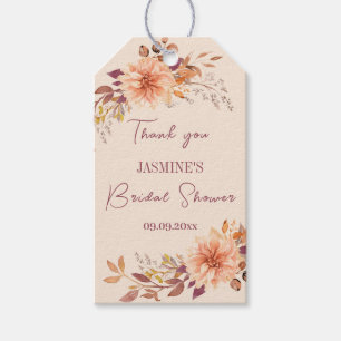 Floral Boho Fall Bridal Shower Thank You Gift Tags