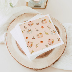 Floral boho fall little pumpkin birthday napkin