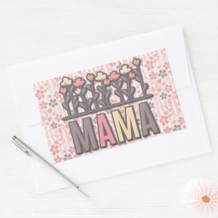Floral Boho Mama Rectangular Sticker